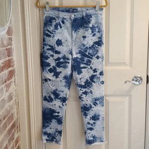 No Boundaries Tie Dye High Waist Cropped Stretch Jeans - LIKE NEW!